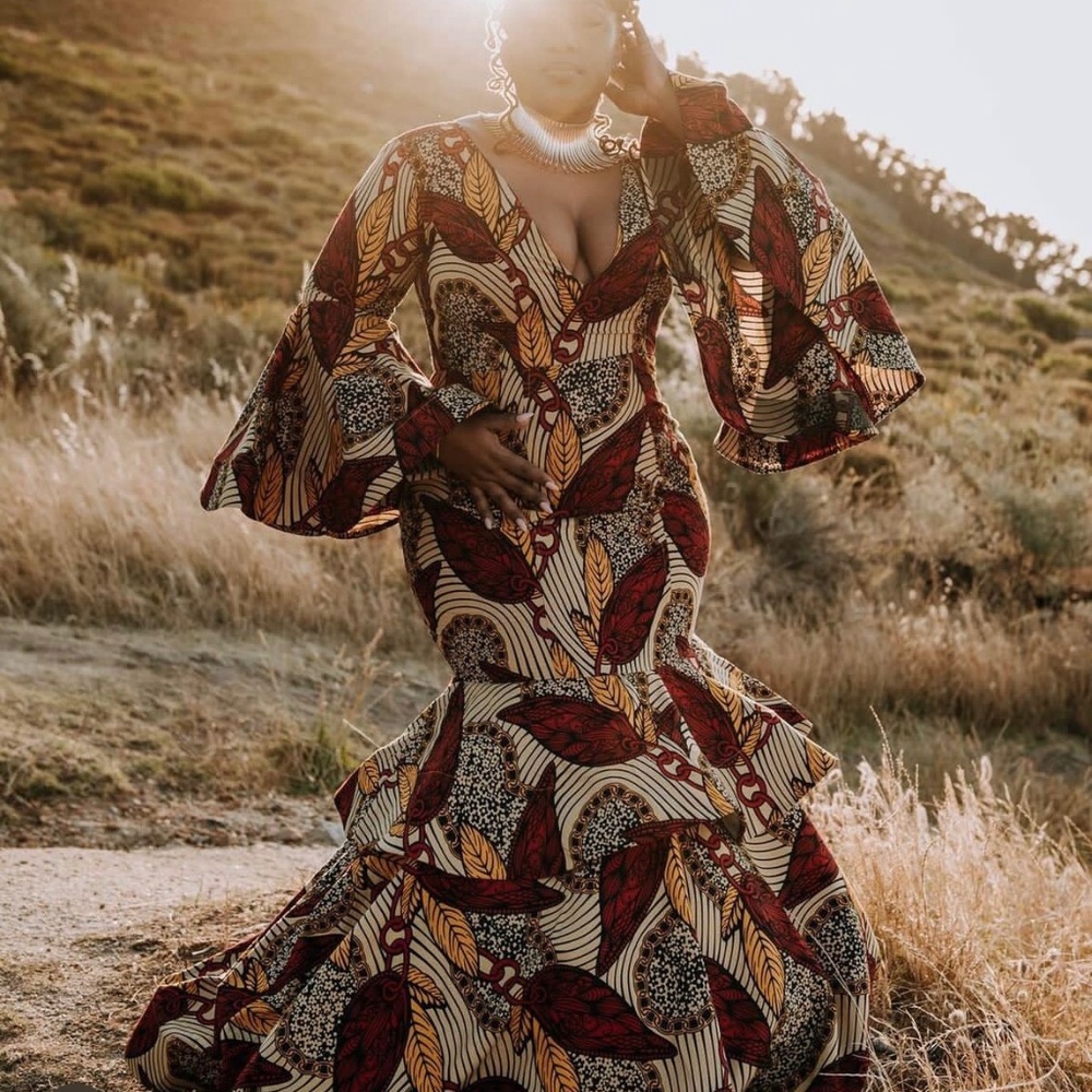 African Dress/kente dress/African Wedding Dress/Mermaid dress